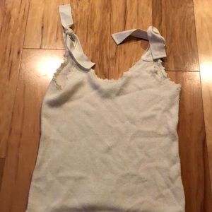 Knit cream tank top